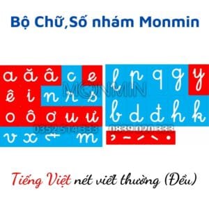 Chữ nhám Tiếng Việt - nét viết đều - Bộ 29 chữ MONMIN (Montessori Sandpaper Letters)