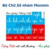 Chữ nhám Tiếng Việt - nét viết thường âm ghép - Bộ 19 chữ MONMIN (Montessori Sandpaper Letters) (Sao chép)