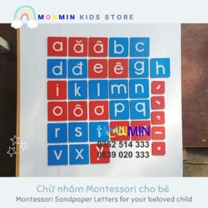 Bộ chữ nhám Tiếng Việt MONMIN (Montessori Sandpaper Letters)