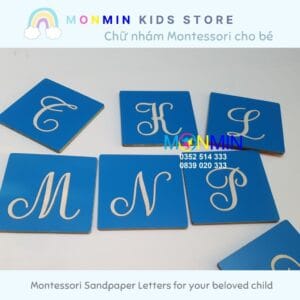 Alternative view of Chữ nhám Tiếng Việt - nét viết hoa - Bộ 29 chữ MONMIN (Montessori Sandpaper Letters)
