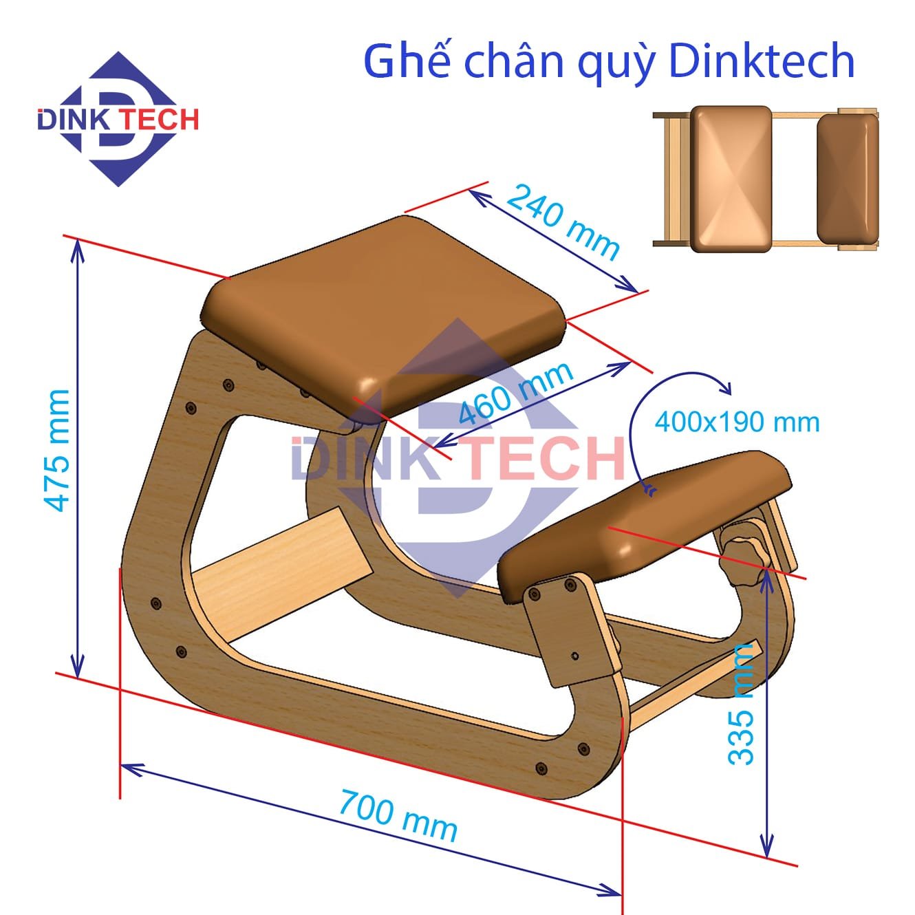 Ghế Ngồi Quỳ Công Thái Học – Bảo Vệ Cột Sống, Ngồi Đúng Tư Thế - Ghế chỉnh tư thế ngồi - Ảnh 2